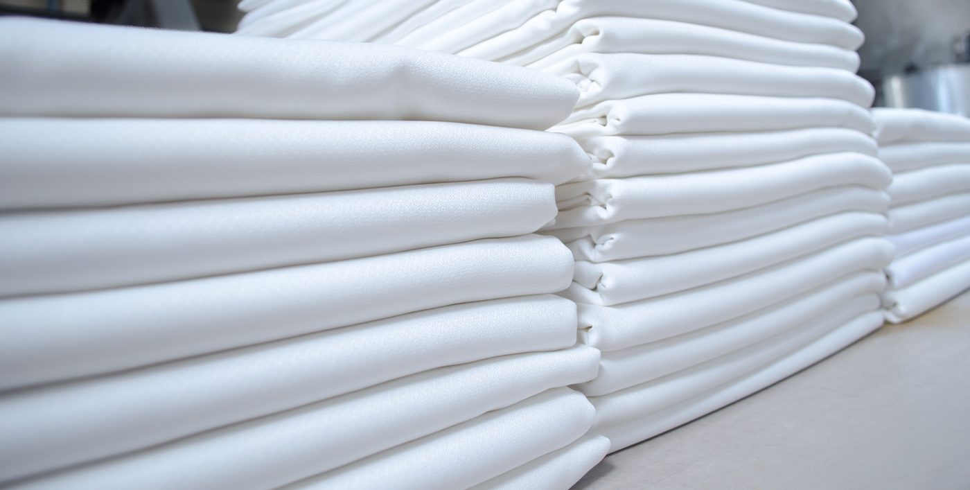 Folded white sheets