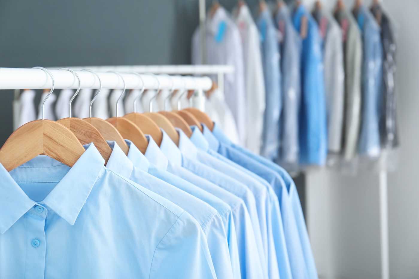 Ironed blue shirts